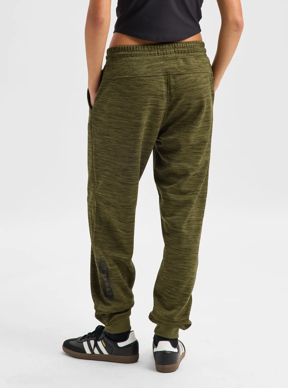 Burton Oak fleecebyxor dam True Black Heather borstad