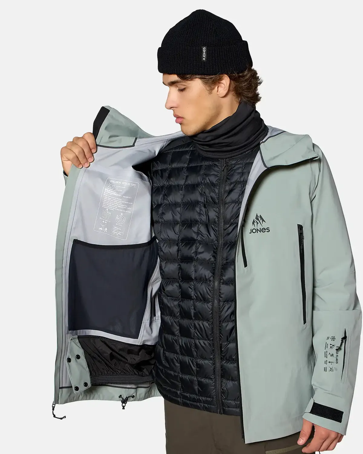 Jones Further 3L stretchjacka Glacier Gray 30K