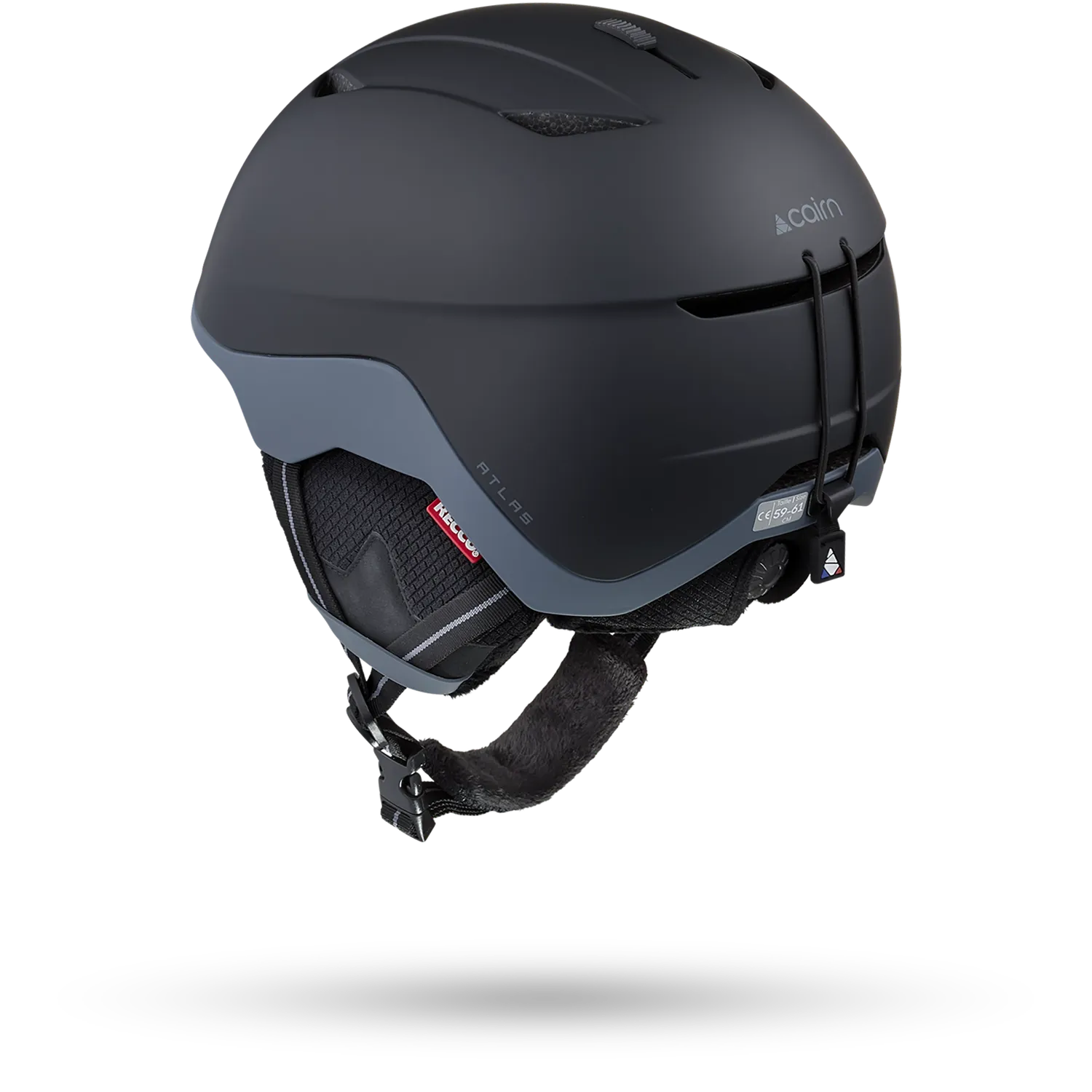 Cairn Atlas Pure mat black skidhjälm 54/56 Recco