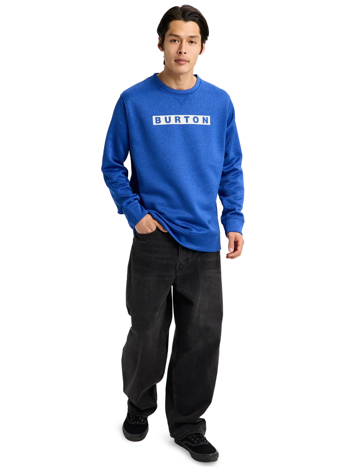 Burton Oak Pullover Crew tröja True Black Heather mjuk fleece