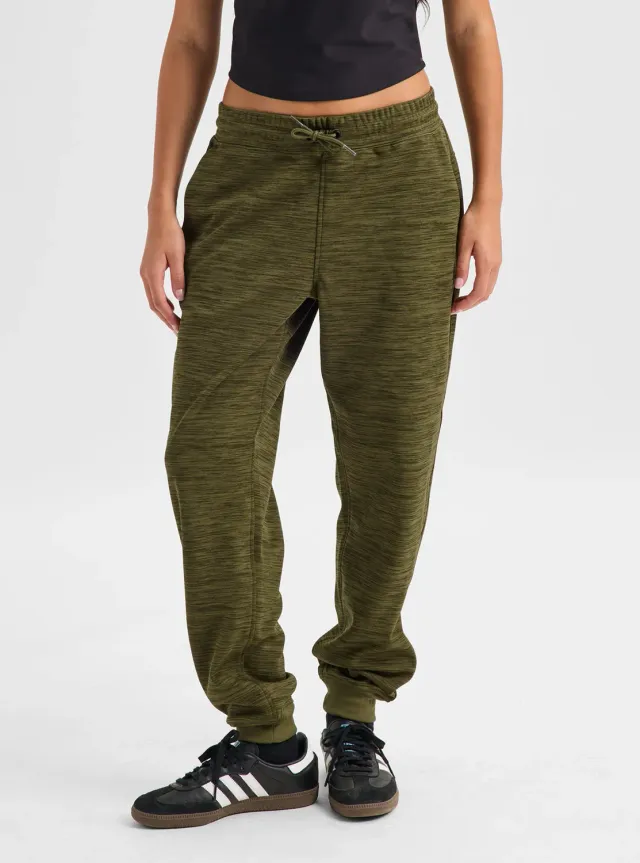 Burton Oak fleecebyxor dam True Black Heather borstad