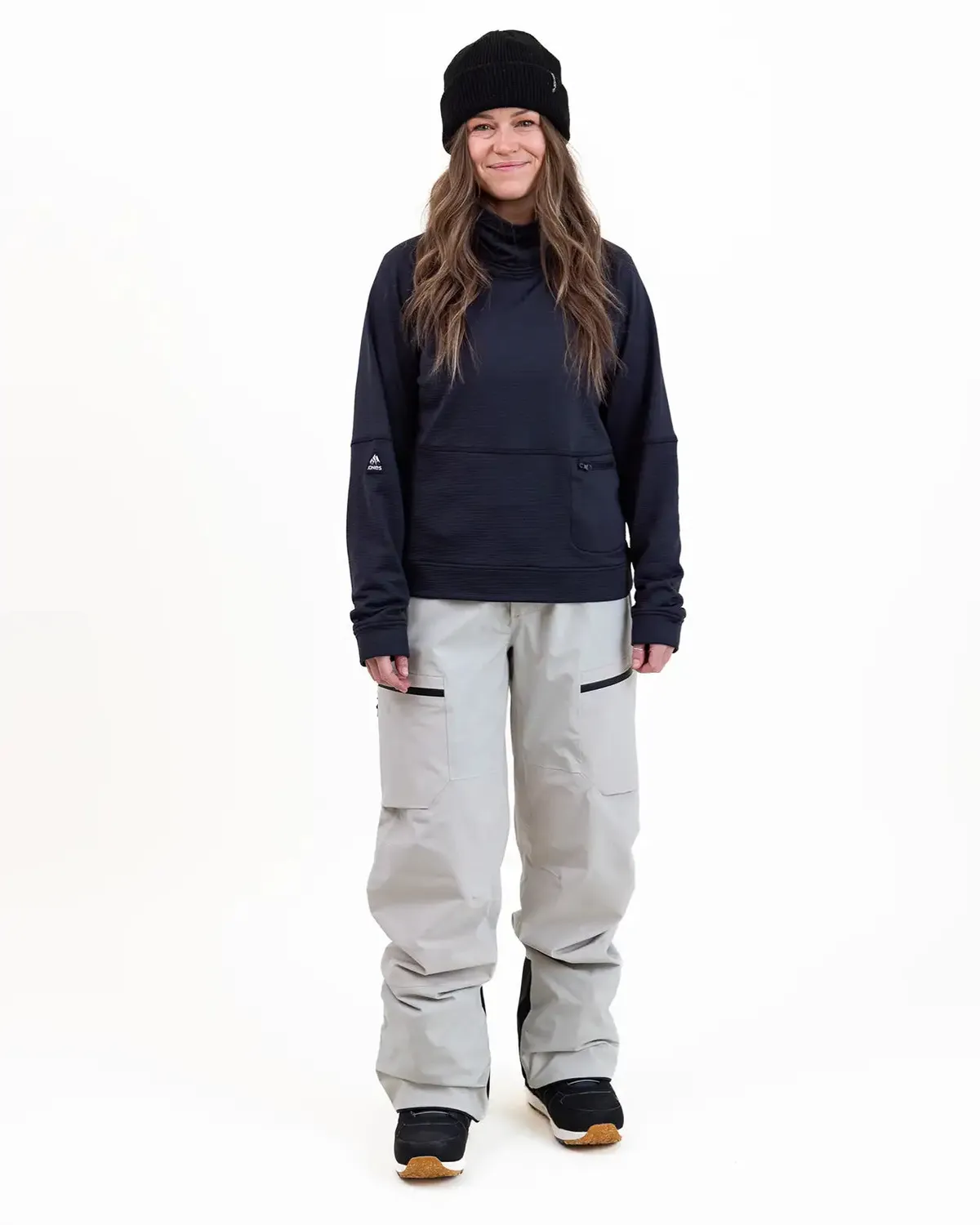 Jones Flagship Recycled Grid fleece dam stealth black