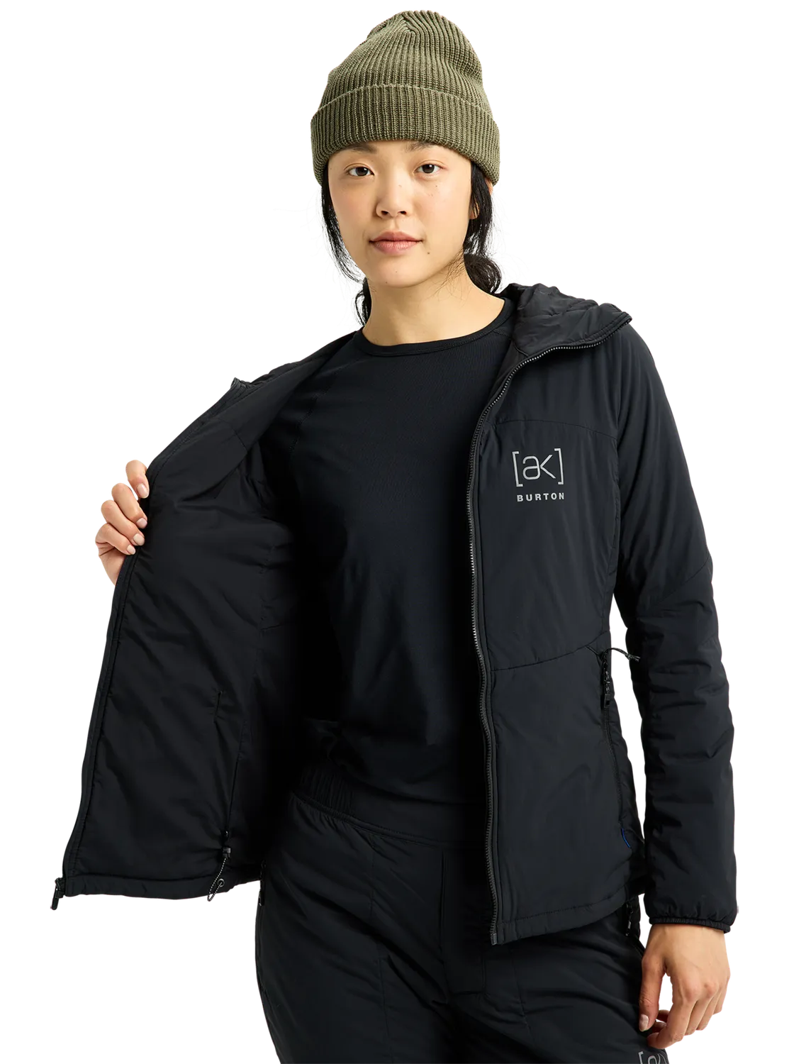 Burton [ak] Helium Hooded mellanjacka dam True Black 40g