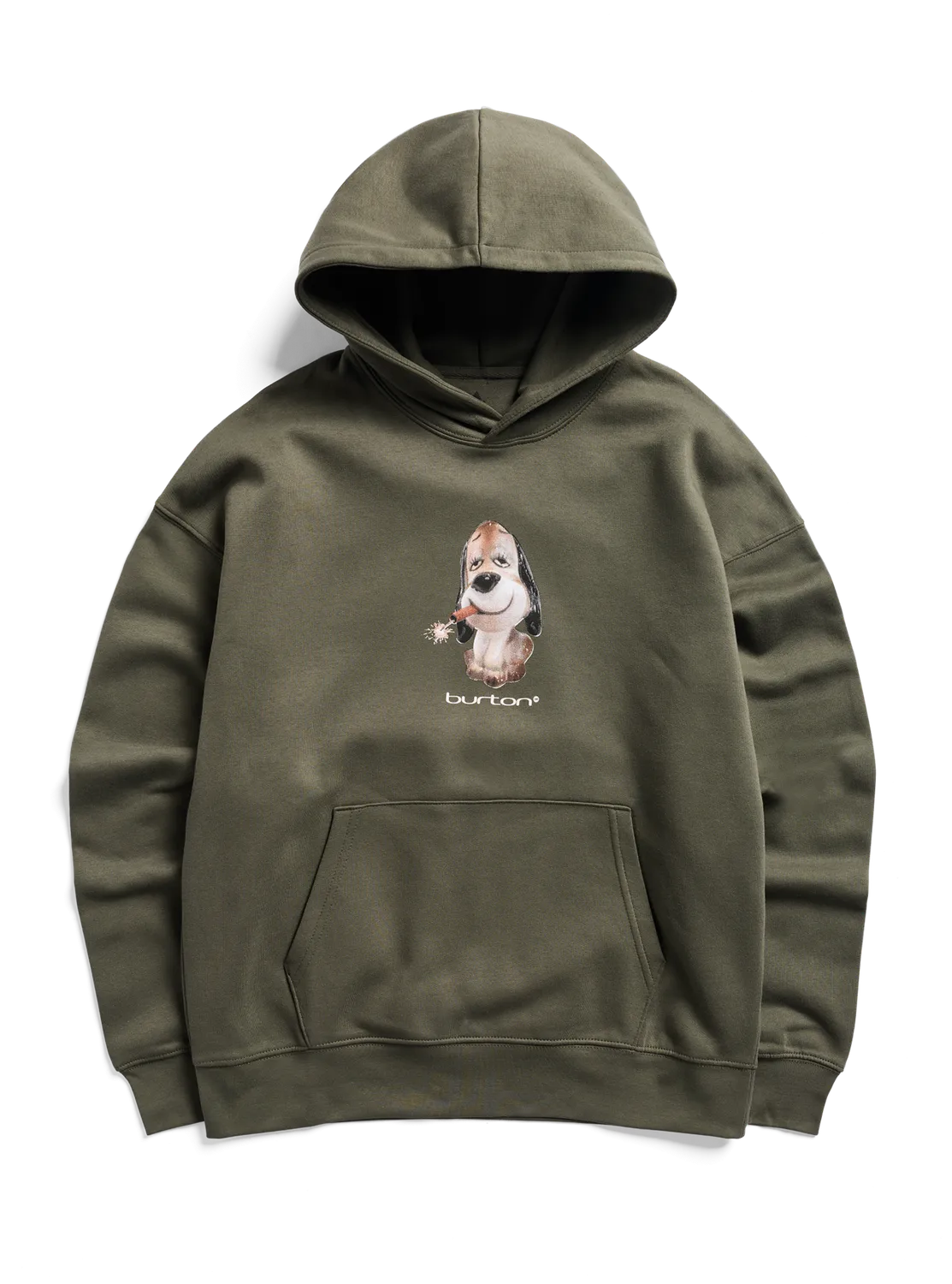 Burton Short Fuse hoodie khakigrön M mjuk bomull