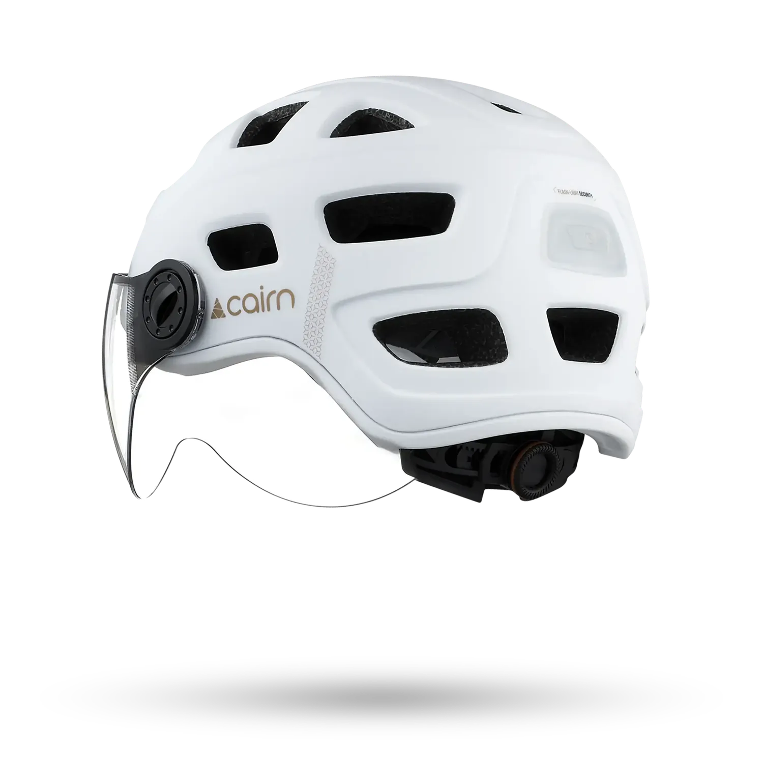 Cairn Quartz Visor cykelhjälm white visir LED