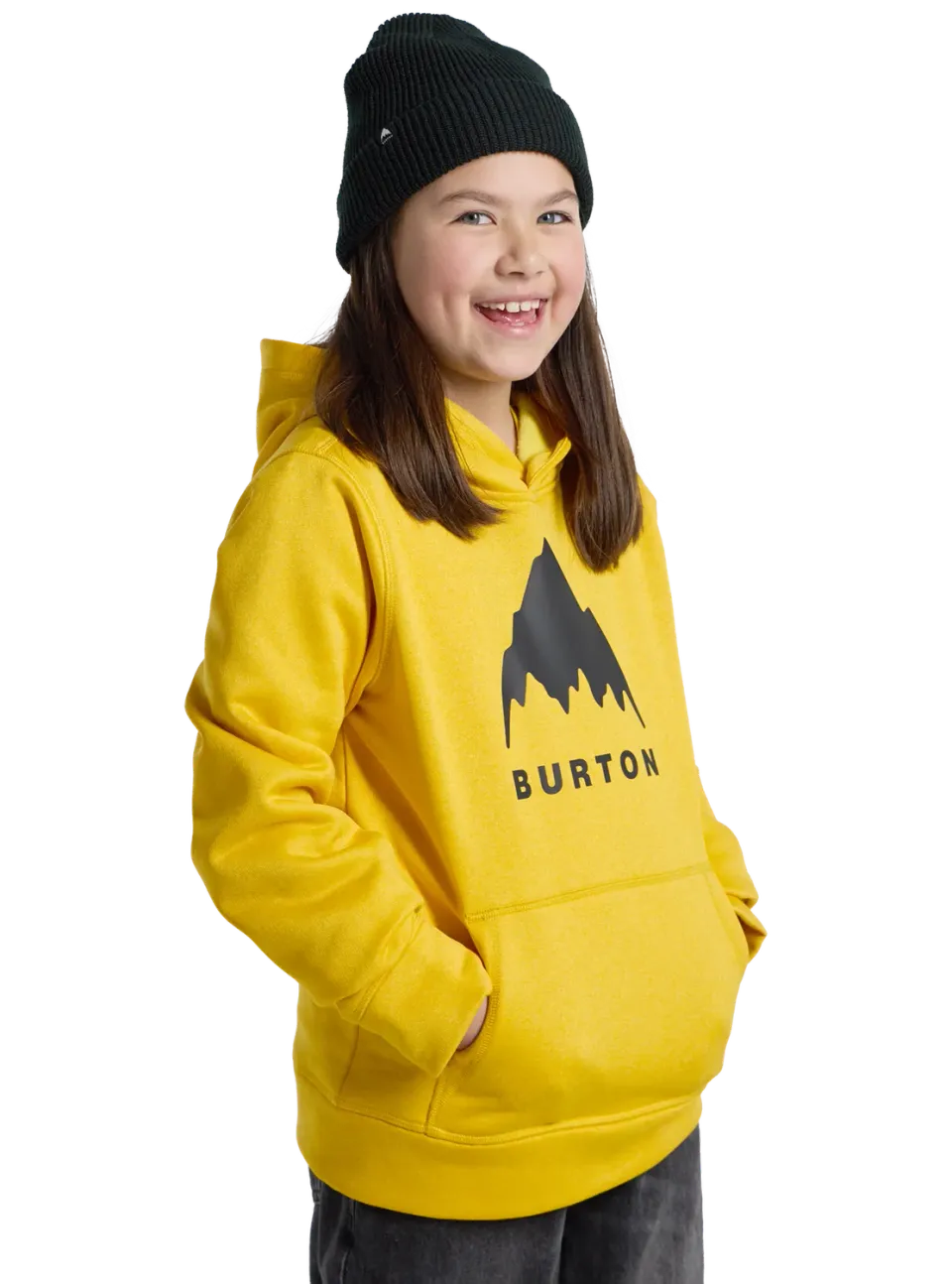 Burton Oak Pullover huvtröja barn True Black Heather fleece