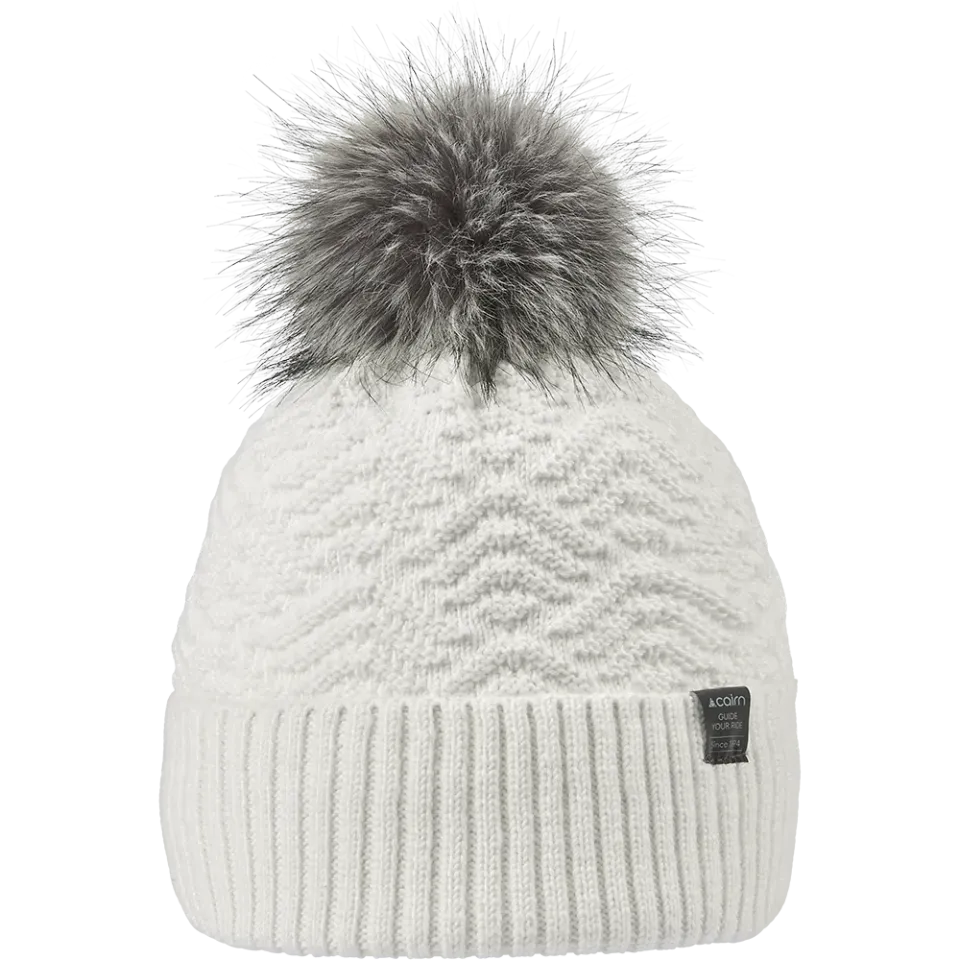 Cairn Emma Hat mössa vit pompom återvunnen