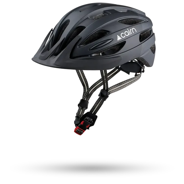 Cairn Fusion cykelhjälm Mat Black Triangle LED-lampa