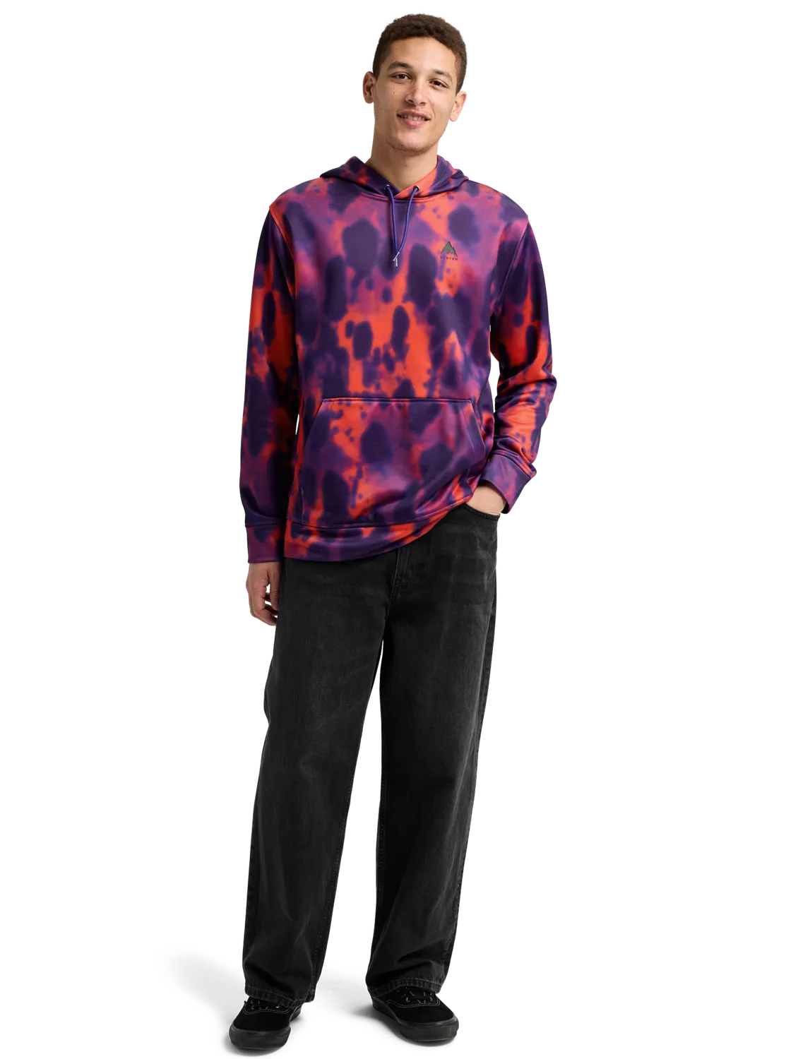 Burton Oak huvtröja True Black Heather herr fleece