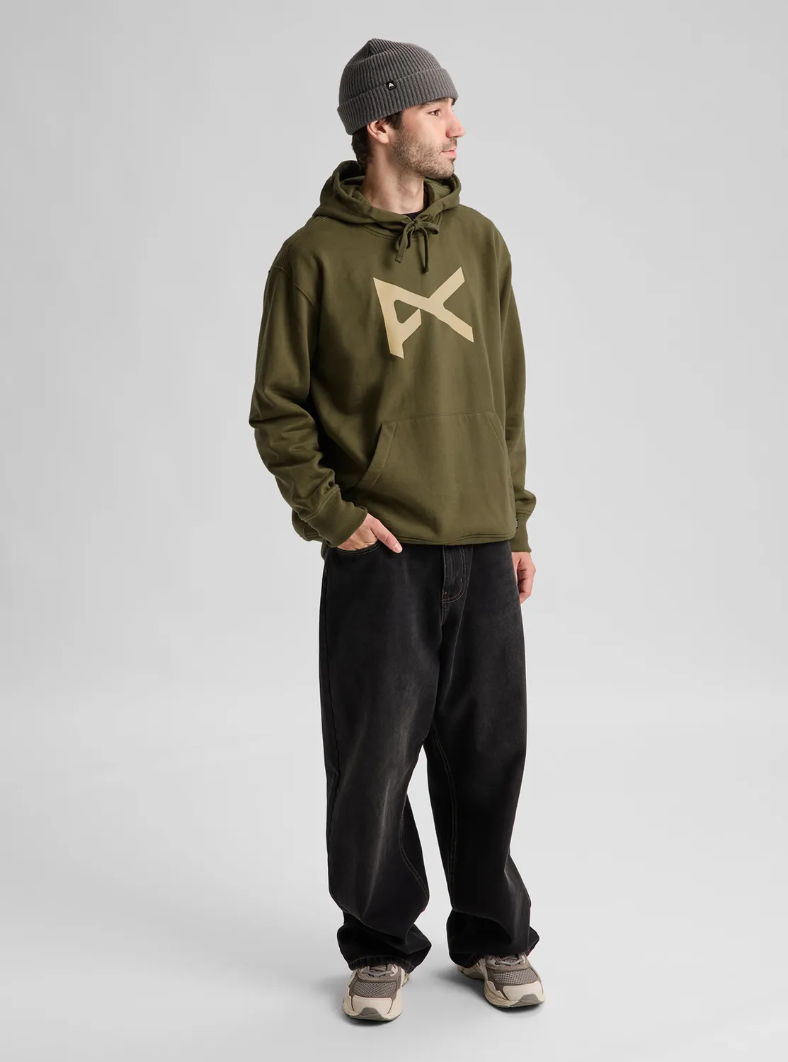 Burton Anon Pullover Hoodie huvtröja Dried Moss varm