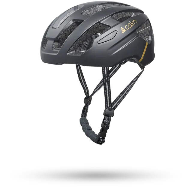 Cairn Prism II cykelhjälm mat black gold ventilerad