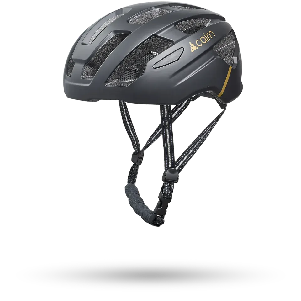 Cairn Prism II cykelhjälm mat black gold ventilerad