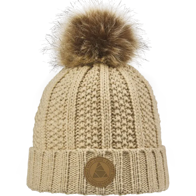 Cairn Zoe Hat Sand mössa – återvunnen med pompom