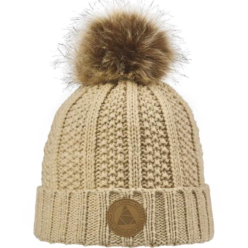 Cairn Zoe Hat Sand mössa – återvunnen med pompom