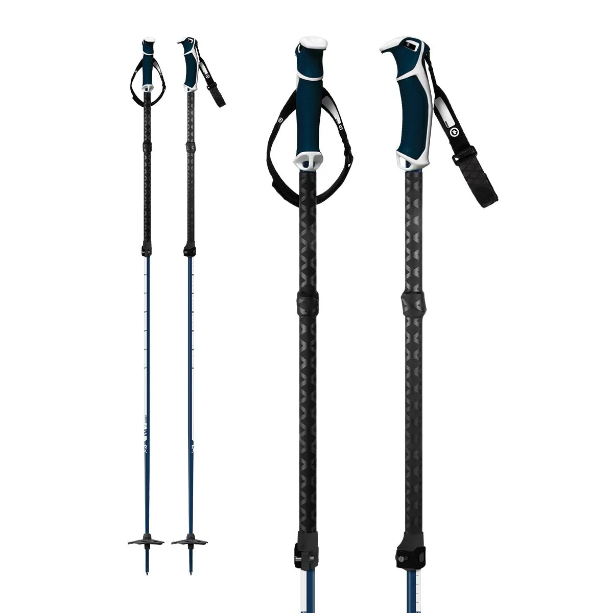 VIA teleskop skidstav Navy Long 115-145 cm