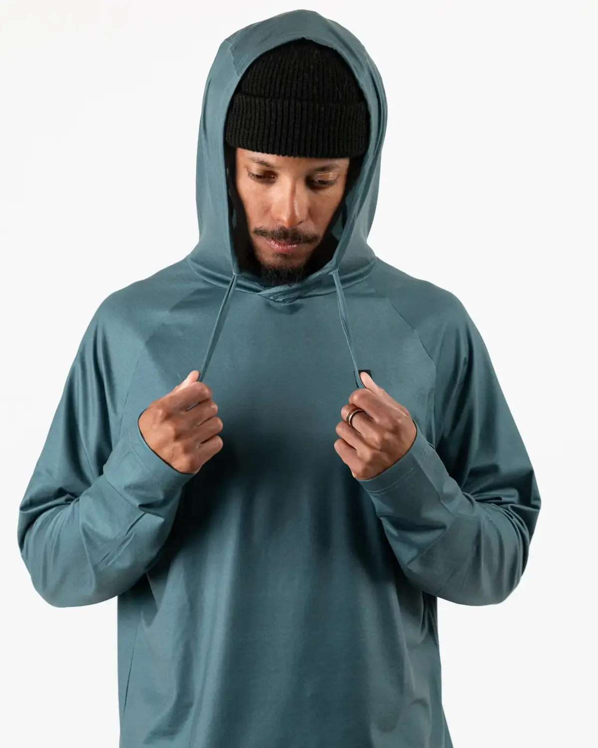 Jones Shastarama Recycled hoodie herr Atlantic Blue