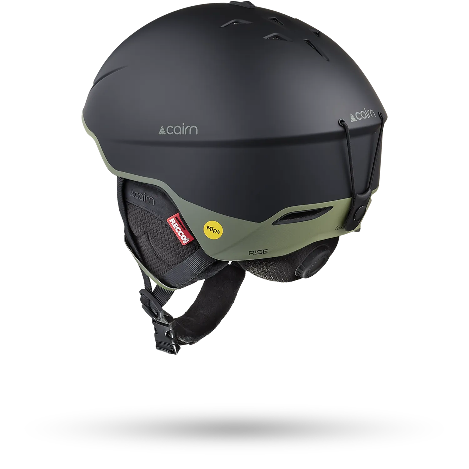 Cairn Sport Rise MIPS skidhjälm Mat Black Khaki RECCO