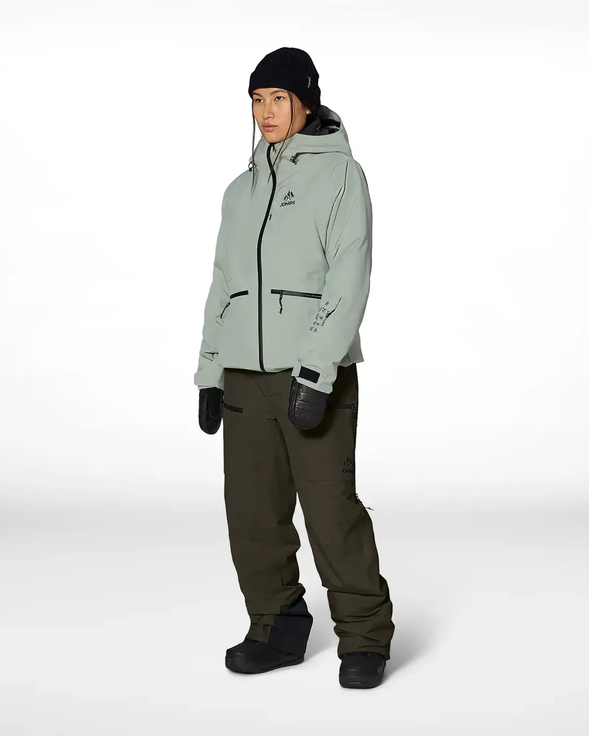 Jones MTN Surf Bibs skidbyxor dam Glacier Gray 20K