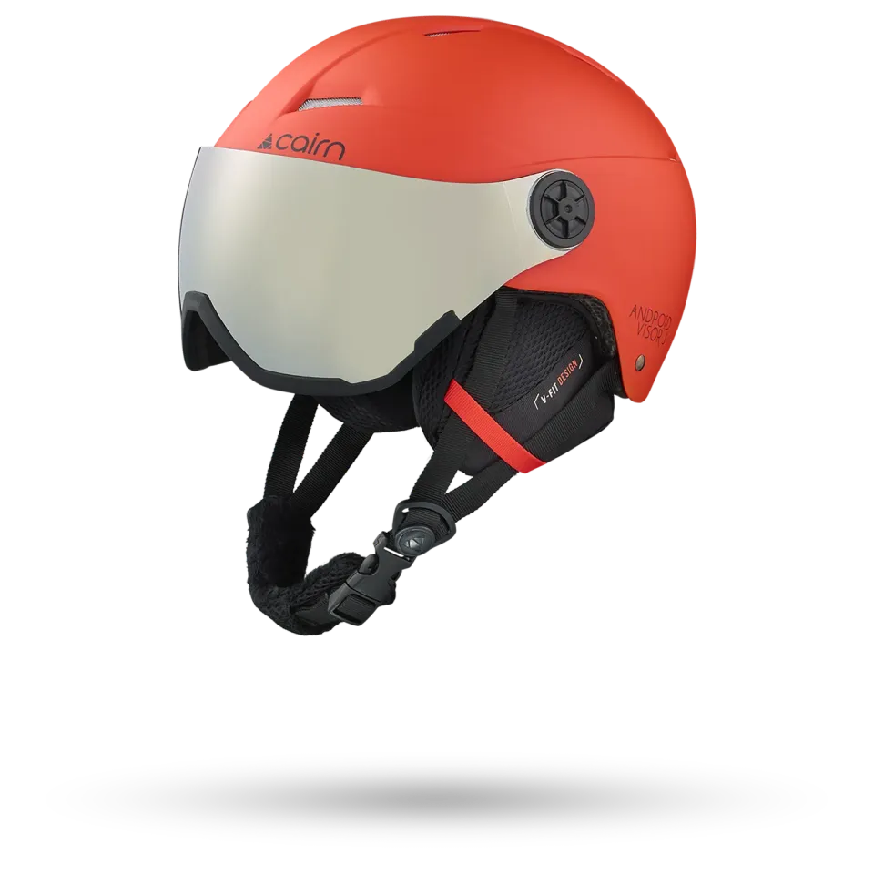 Cairn Android Visor J skidhjälm junior mat bright red visir