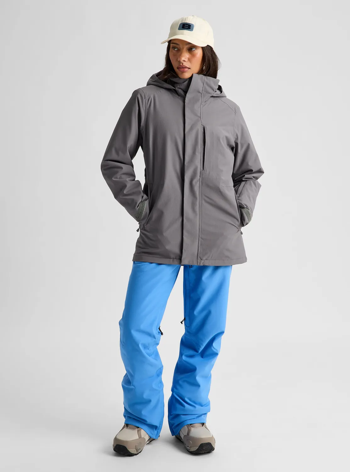 Burton Ridge 2L isolerad skidjacka dam Gotham Gray