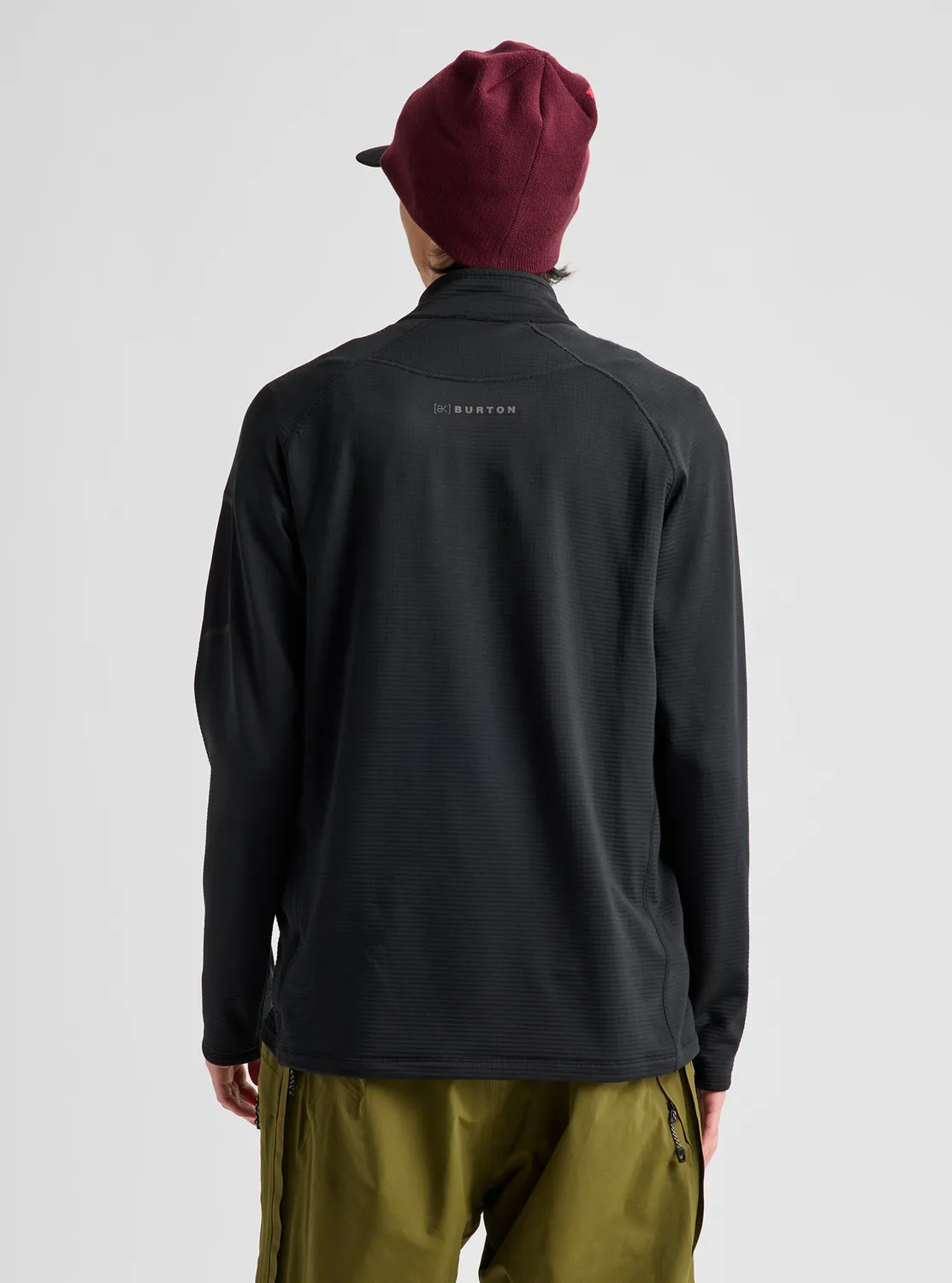 Burton ak Helium Grid fleece herr half-zip moss