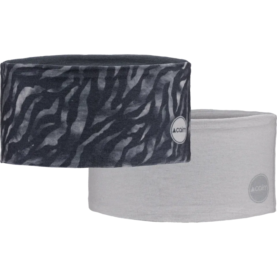 Cairn Duo Malawi pannband coal zebra 2-pack mjukt