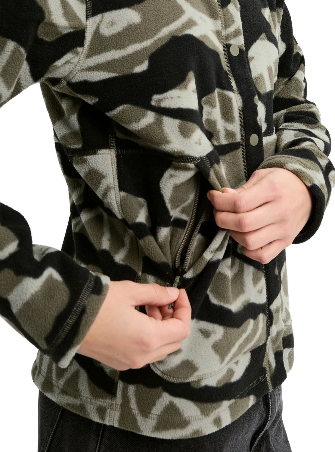 Burton Cinder Fleece snapshirt True Black dam