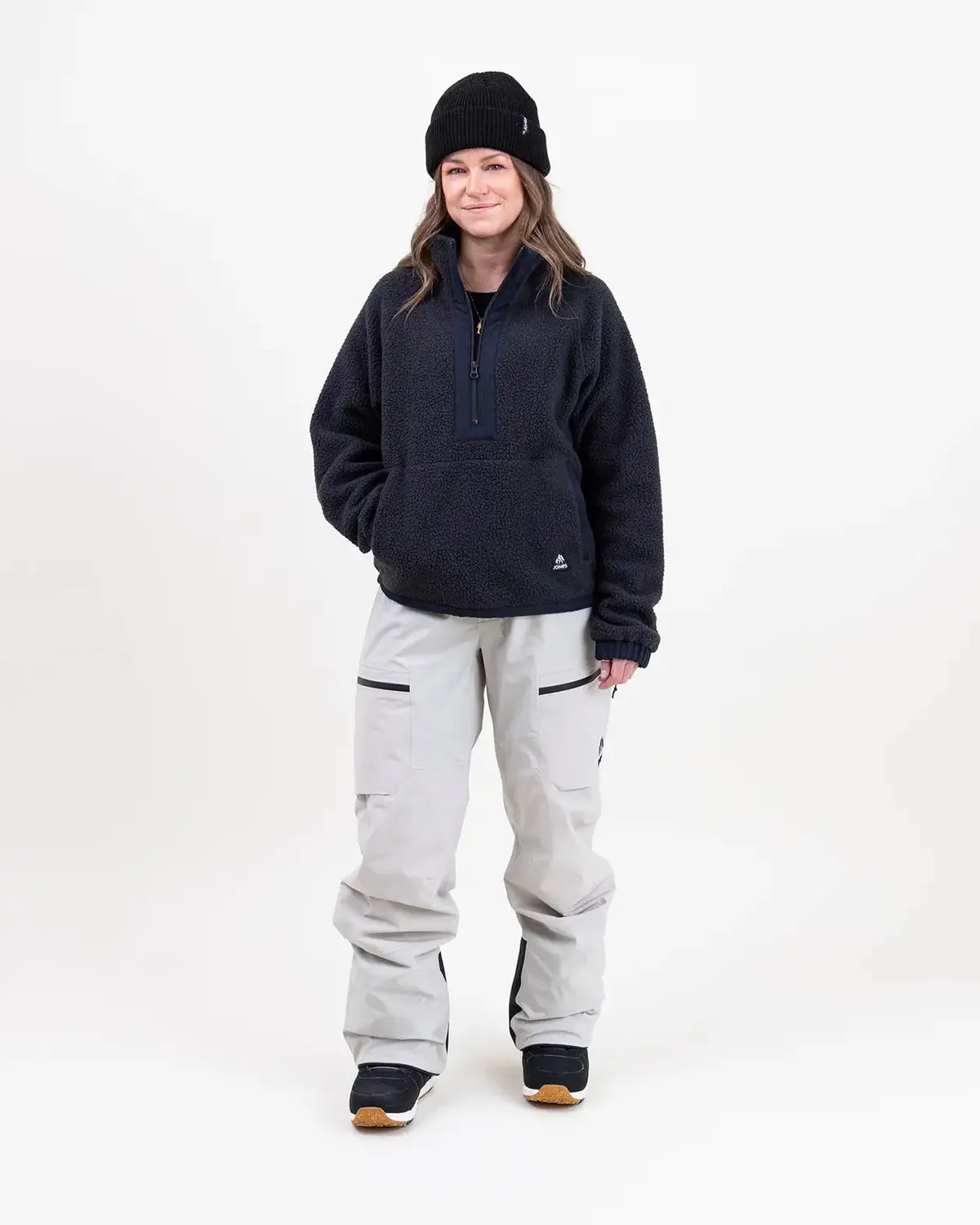 Jones Campfire Recycled Sherpa Fleece Pullover 2026 fleecetröja svart dam