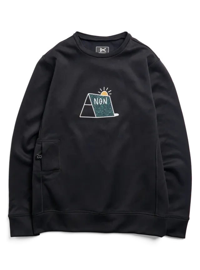 Anon Beaufort MFI fleece crewneck marin mönstrad 2 masker
