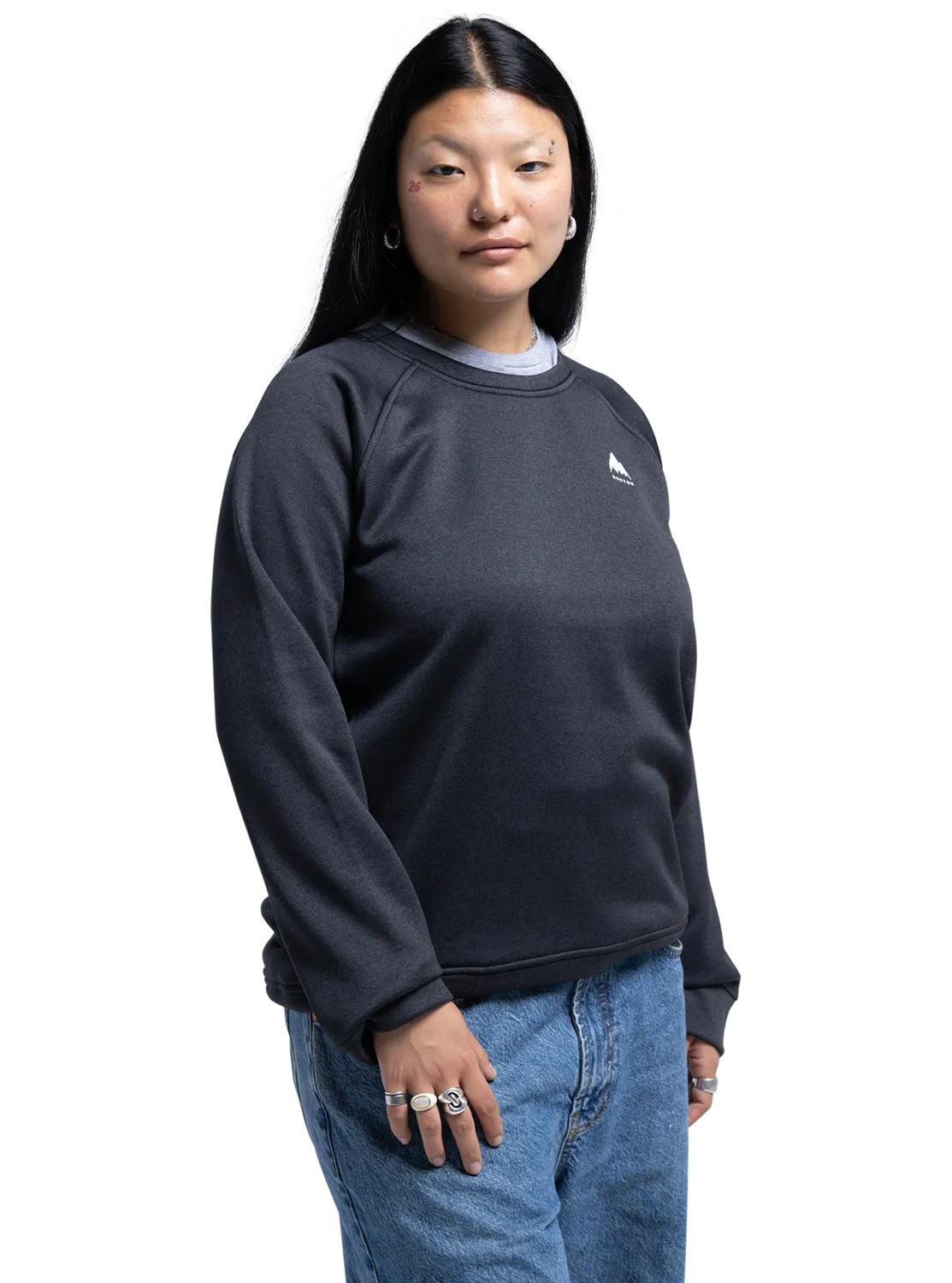 Burton Oak crewneck fleecetröja dam true black mjuk