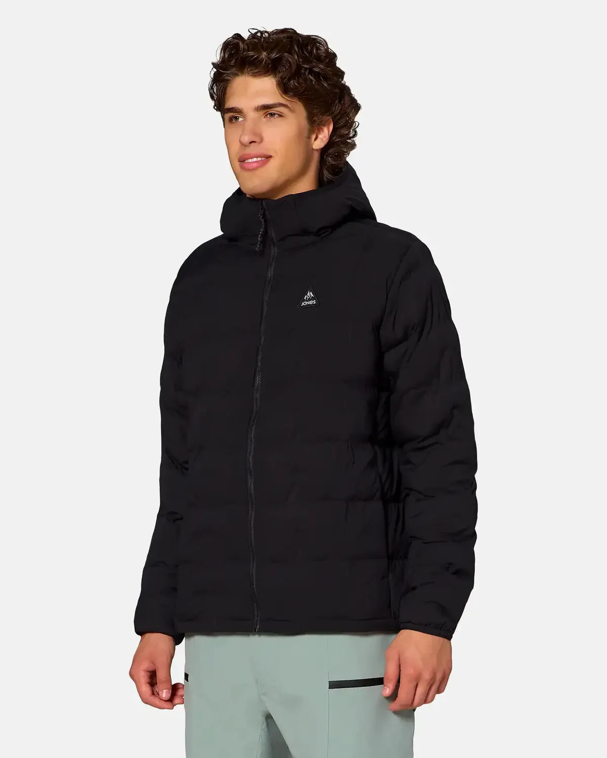 Jones Dark Start Stretch Hooded Jacka Herr Midnight Green isolerande