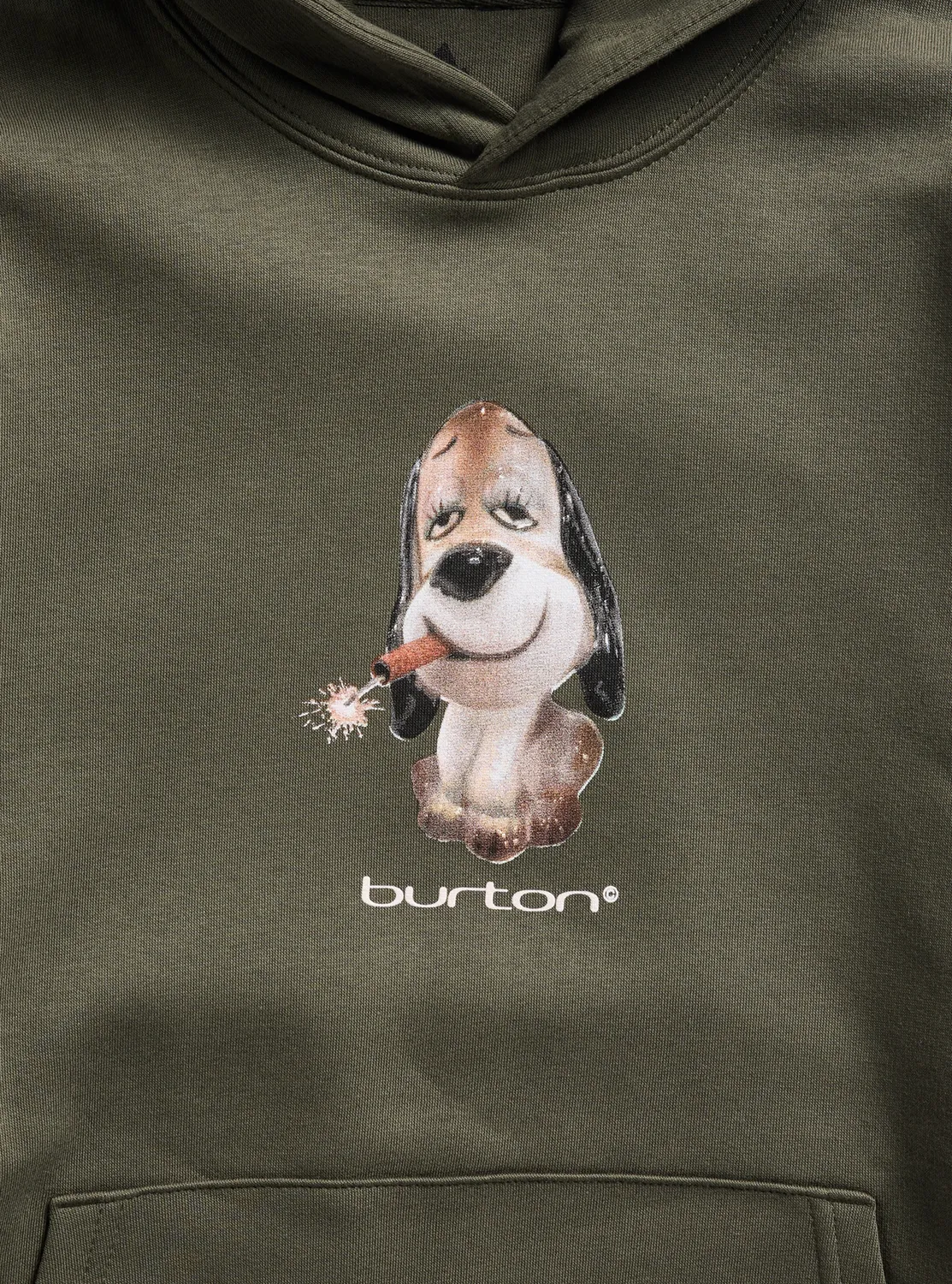 Burton Short Fuse hoodie khakigrön M mjuk bomull