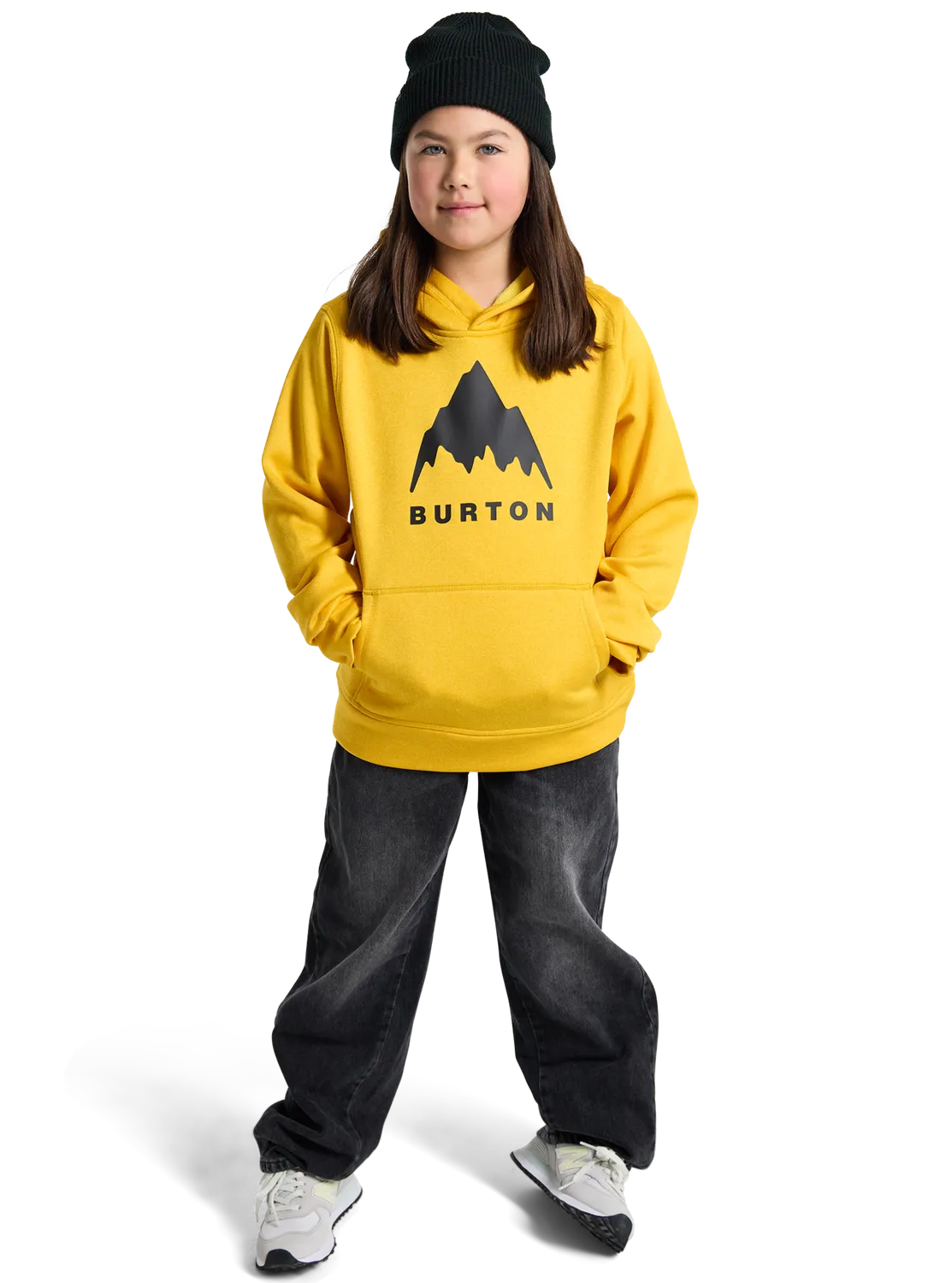 Burton Oak Pullover huvtröja barn True Black Heather fleece
