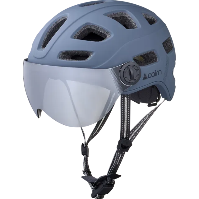 Cairn Quartz Visor LED USB cykelhjälm grey visir