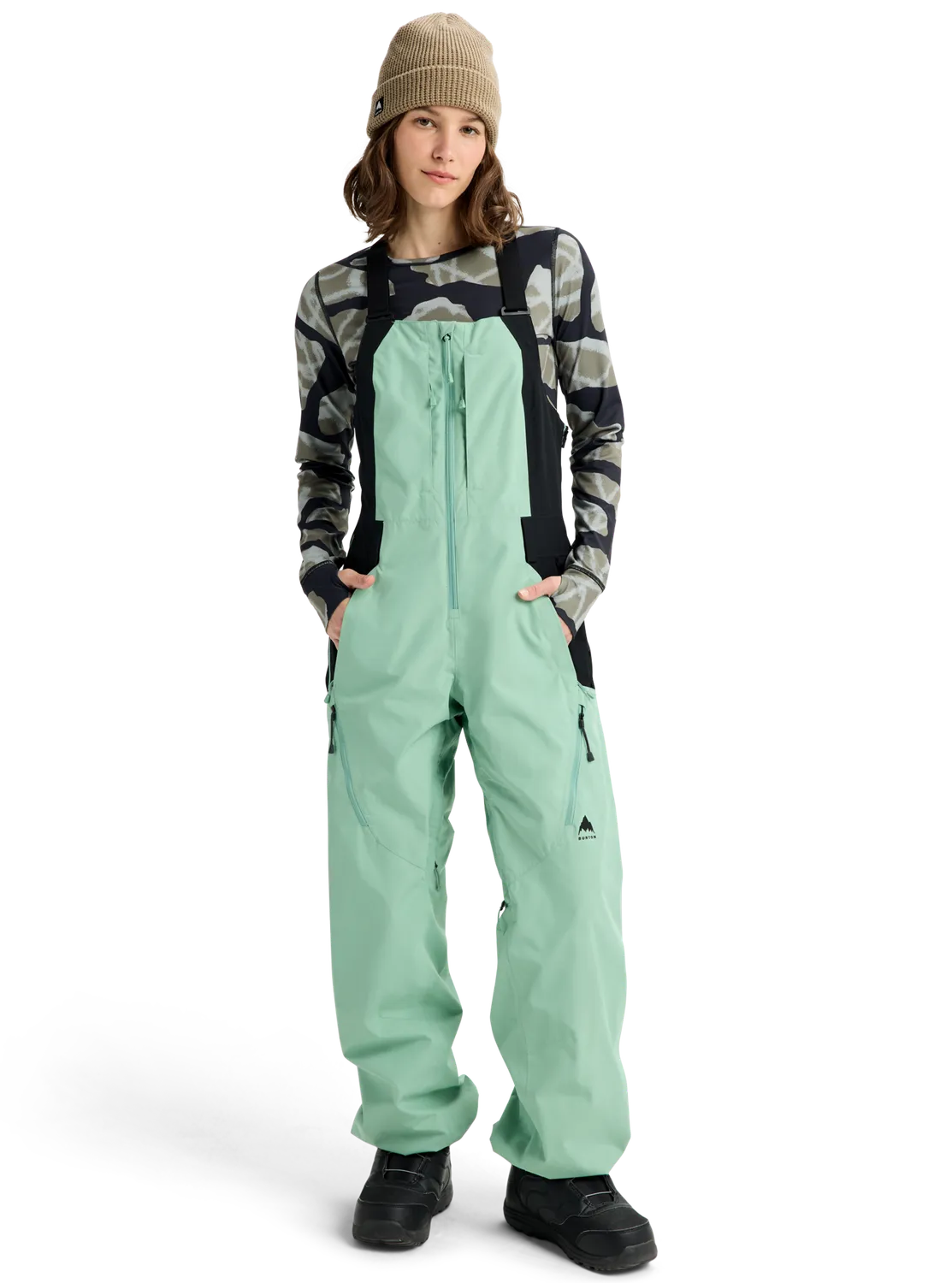 Burton Reserve 2L hängselbyxor Soft Sage True Black skal