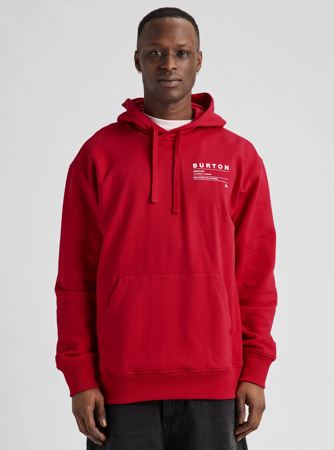 Burton Moretown Pullover Hoodie Geranium Red mjuk