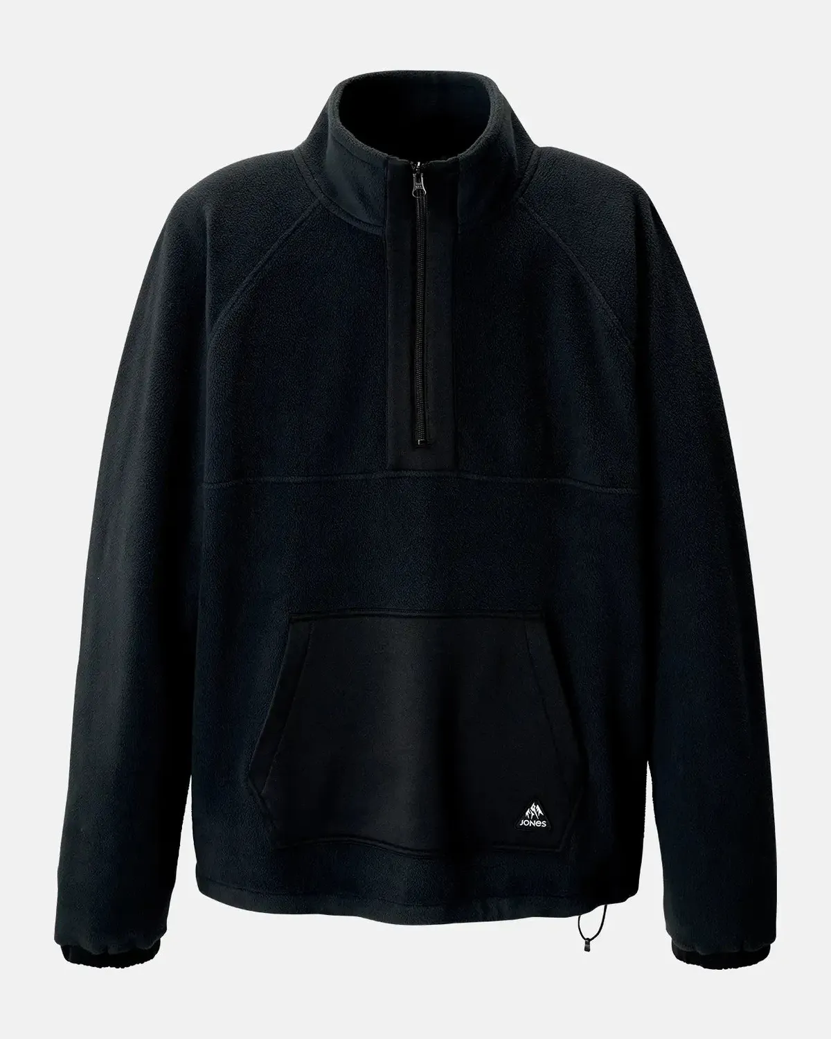 Jones Lodge Half Zip fleece tröja Stealth Black återvunnen