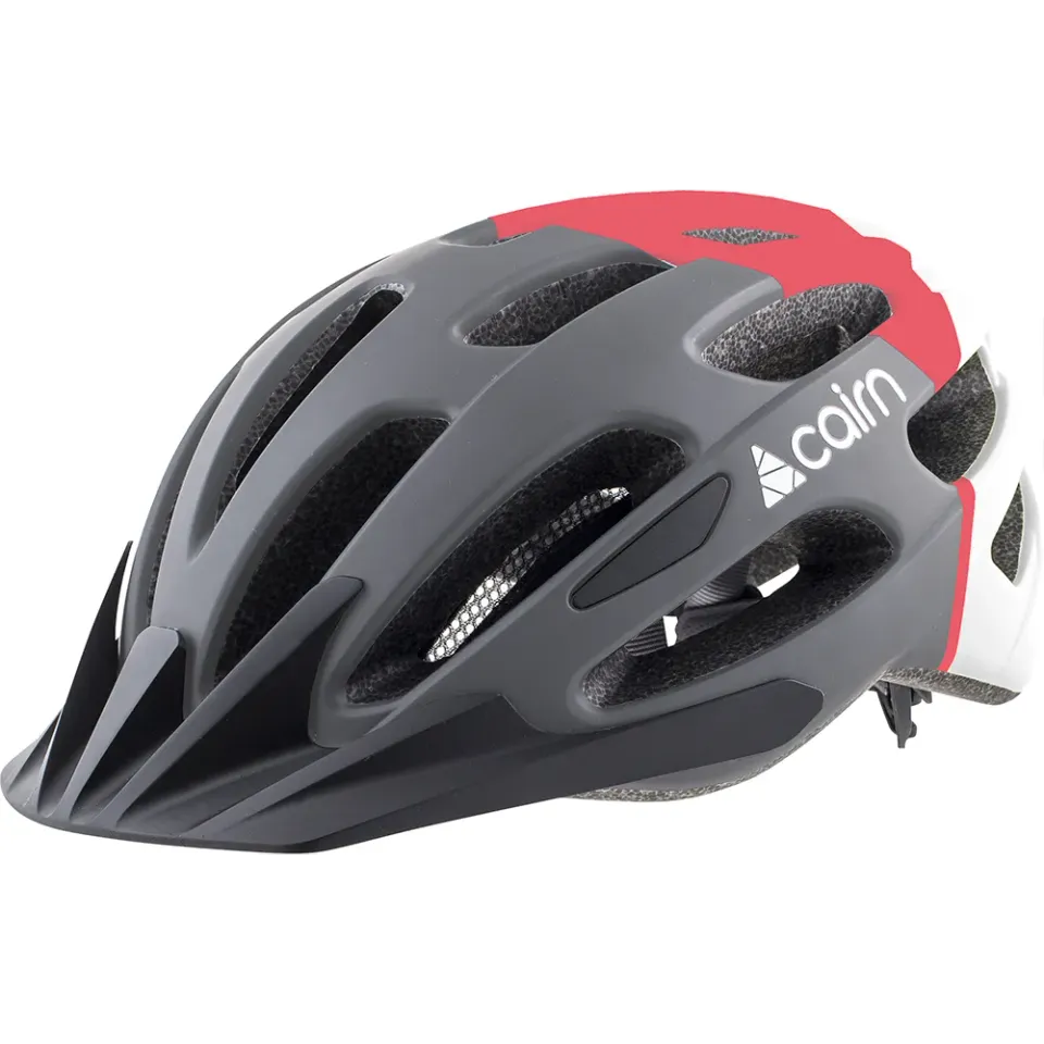Cairn Prism XTR cykelhjälm Grey Neon Coral trail