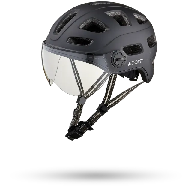 Cairn Quartz Visor cykelhjälm mat black med visir LED