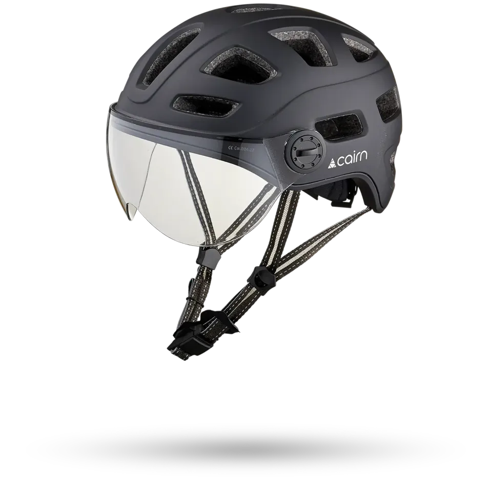 Cairn Quartz Visor cykelhjälm mat black med visir LED