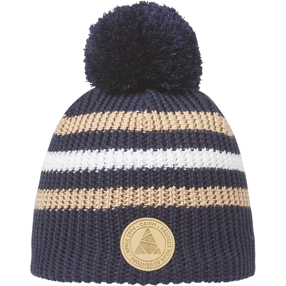 Cairn Mona barnmössa beige pompom