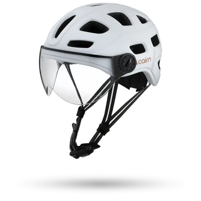 Cairn Quartz Visor cykelhjälm white visir LED