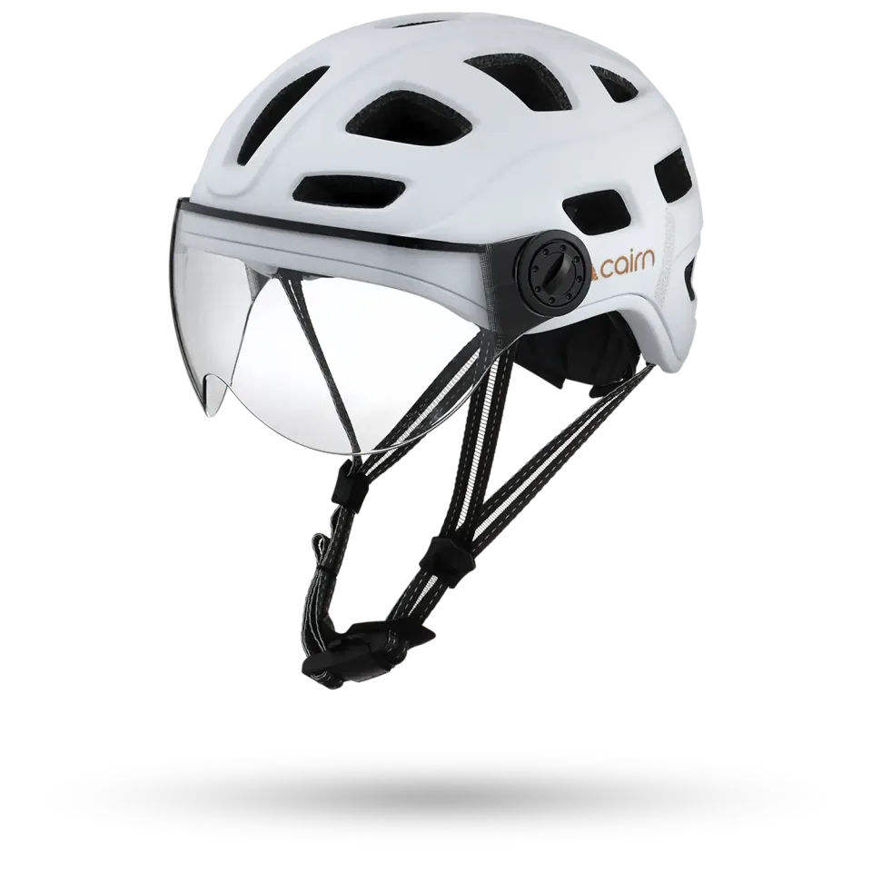 Cairn Quartz Visor cykelhjälm white visir LED