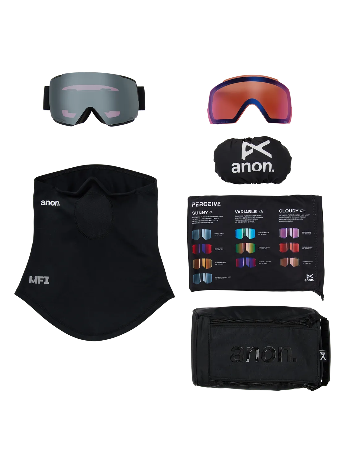 Anon M5 skidglasögon Black Polarized Onyx extralins