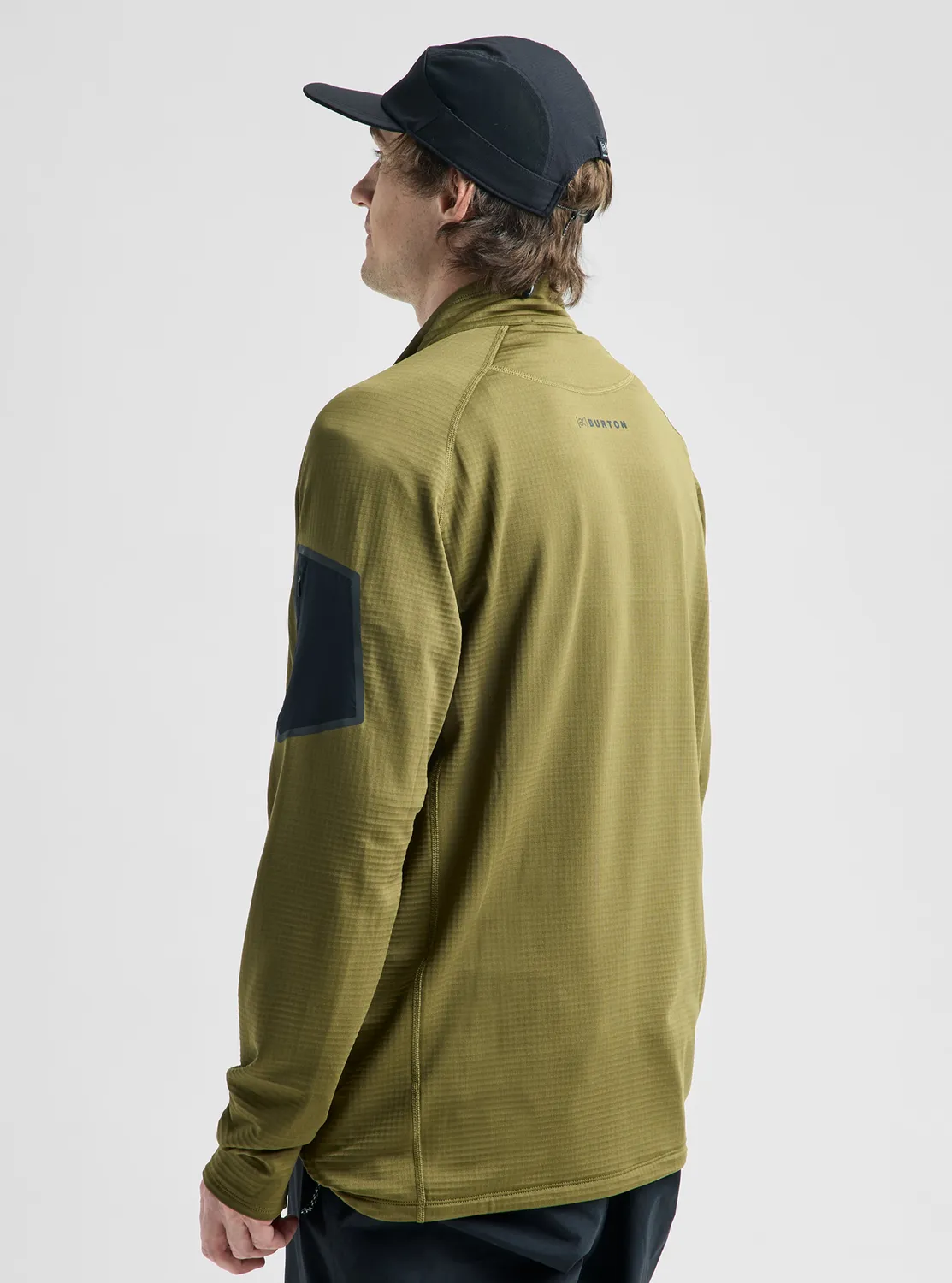 Burton ak Helium Grid fleece herr half-zip moss