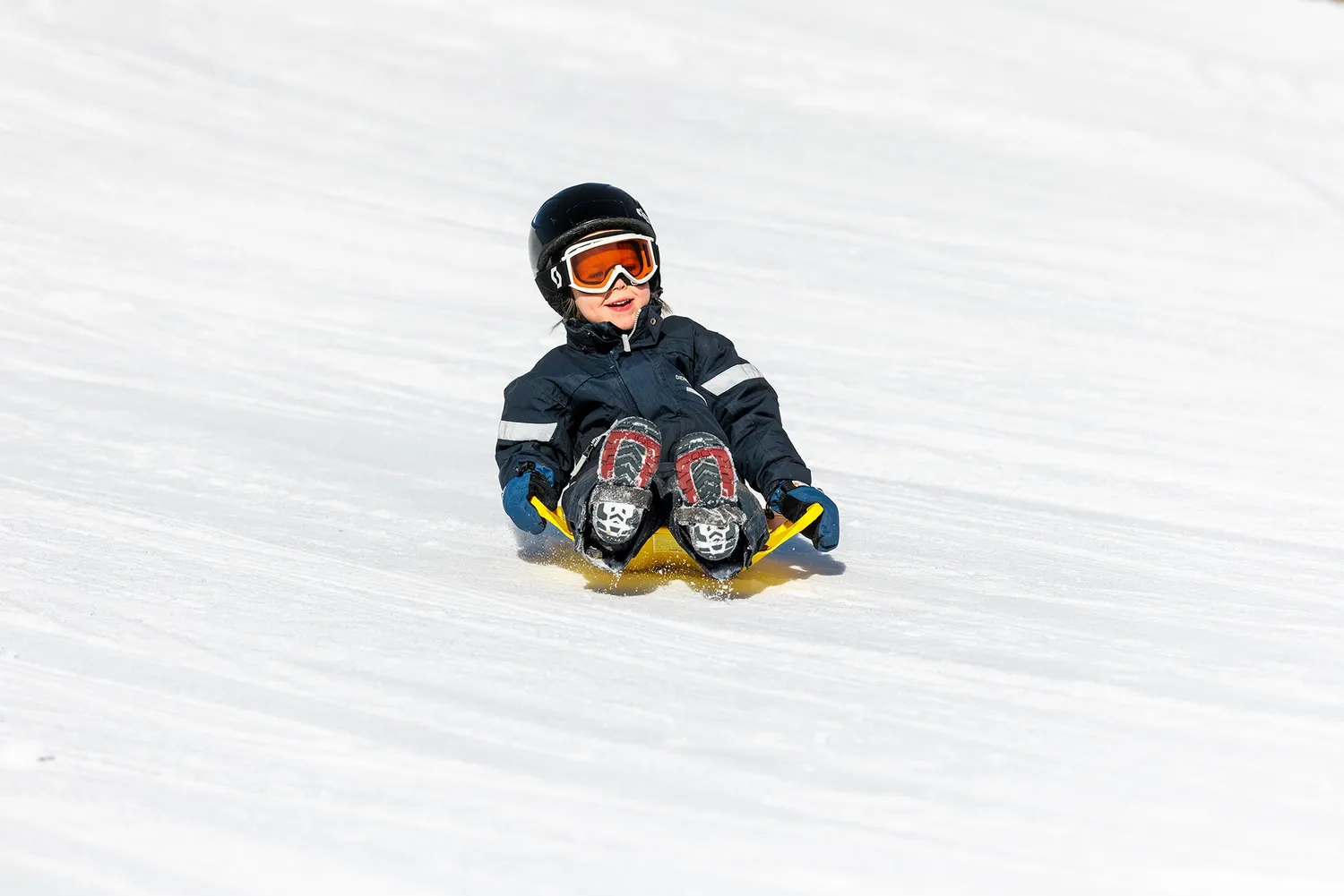 OneFoot Snowbum pulka gul stöd för lår