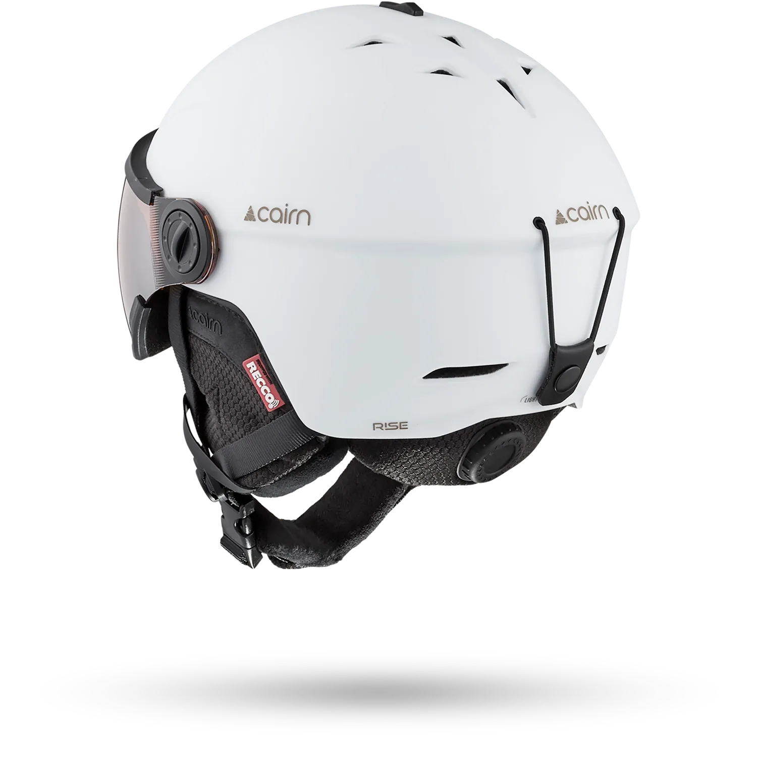 Cairn Rise Photochromic skidhjälm vit visir RECCO