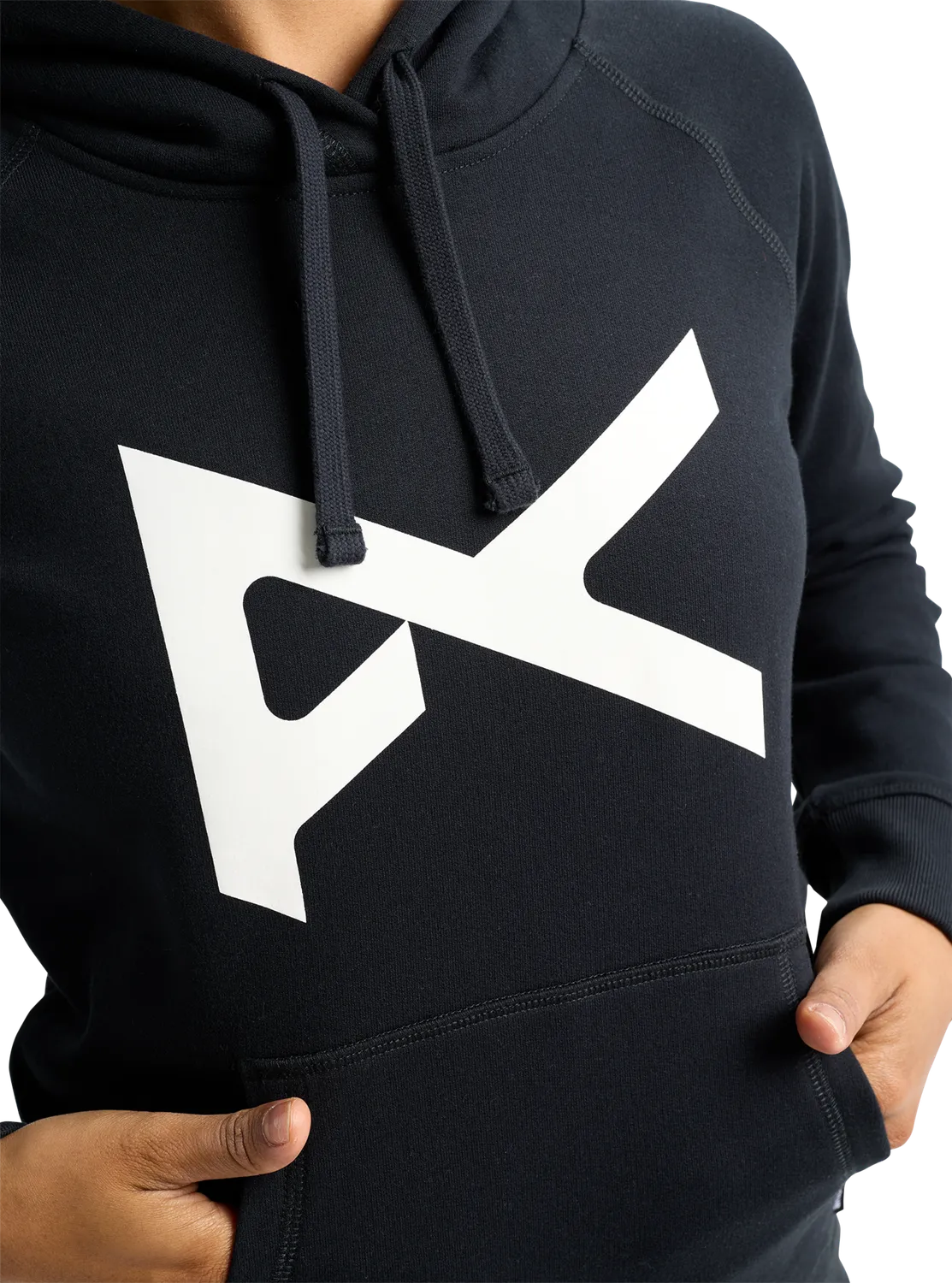 Anon Pullover damhoodie True Black ekologisk bomull