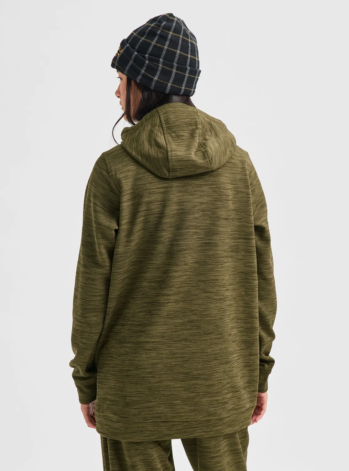 Burton Oak Long Pullover hoodie dam grå mjuk
