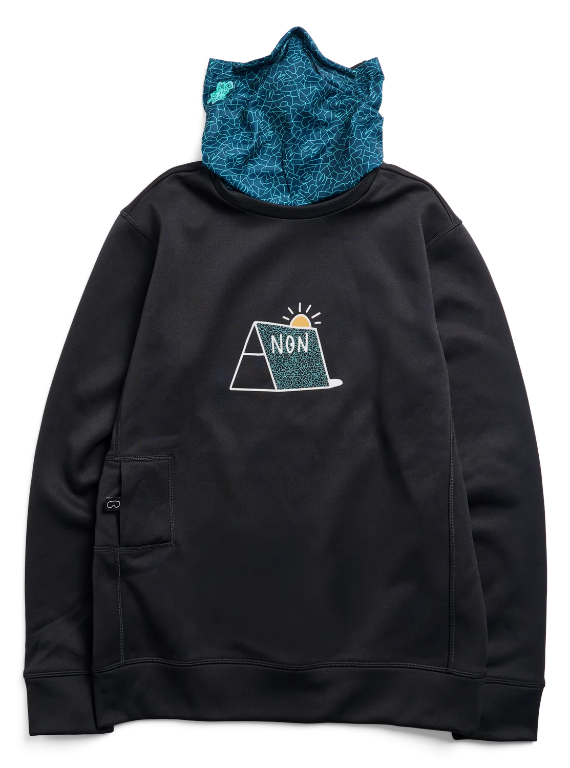 Anon Beaufort MFI fleece crewneck marin mönstrad 2 masker